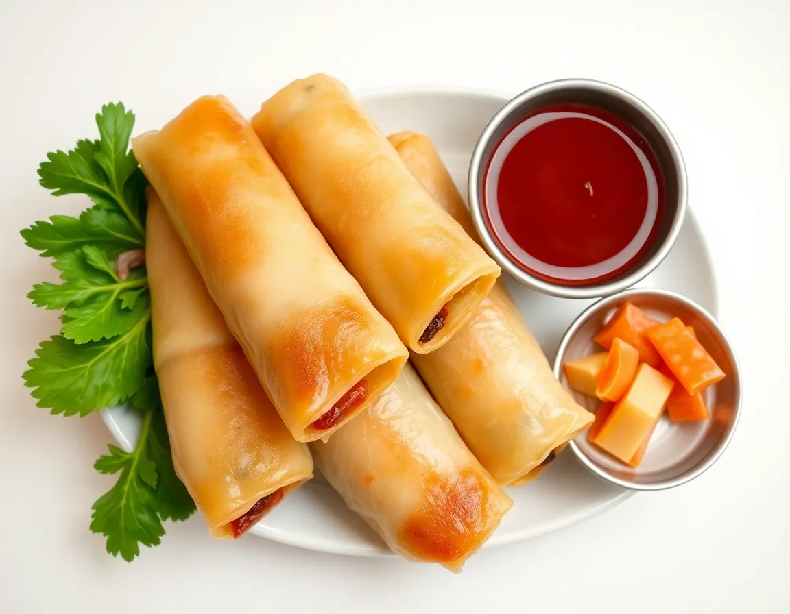 Chả giò giòn rụm kèm nước chấm